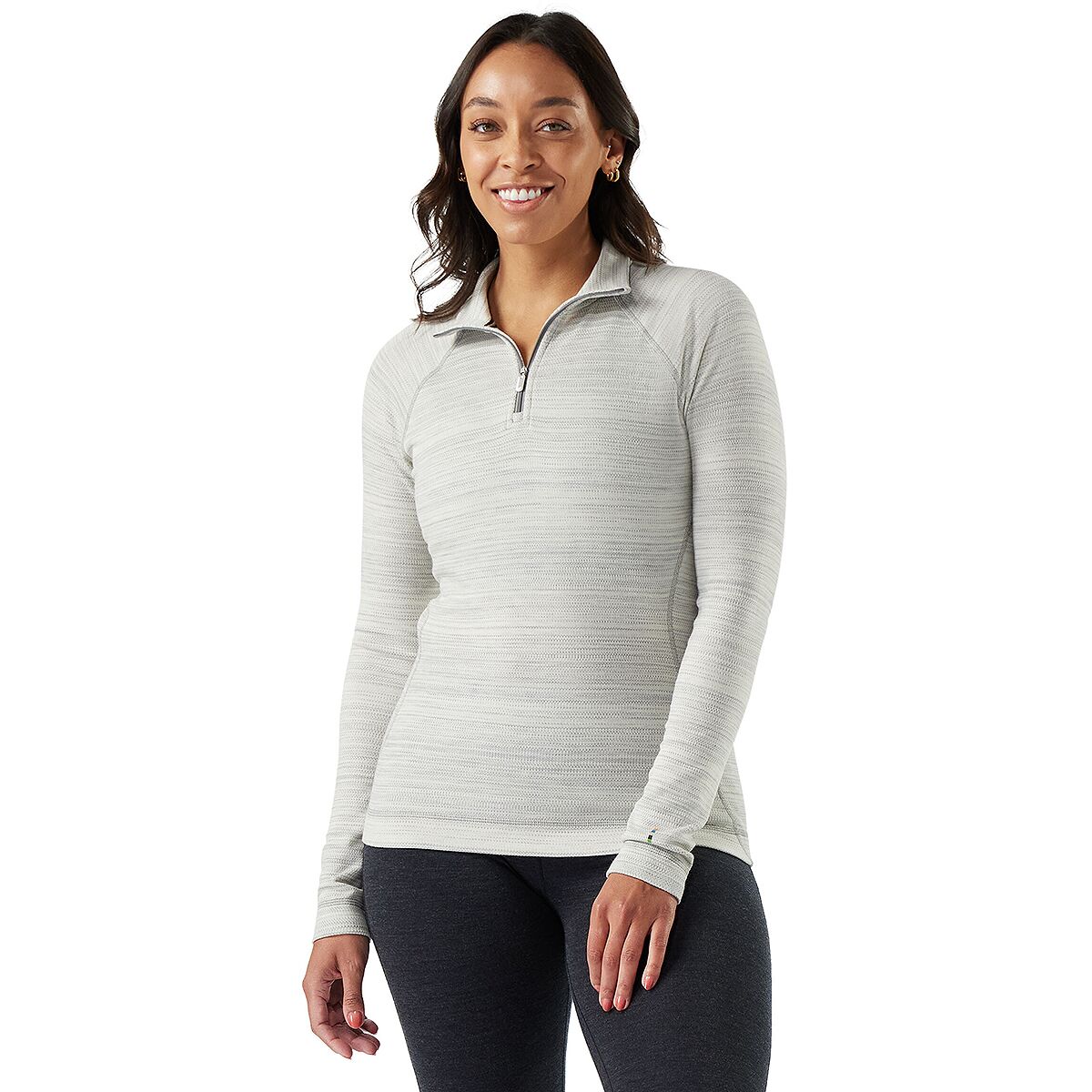 Image of Smartwool Classic Thermal Merino Base Layer 1/4-Zip Top - Women's Light Gray Color Shift, S