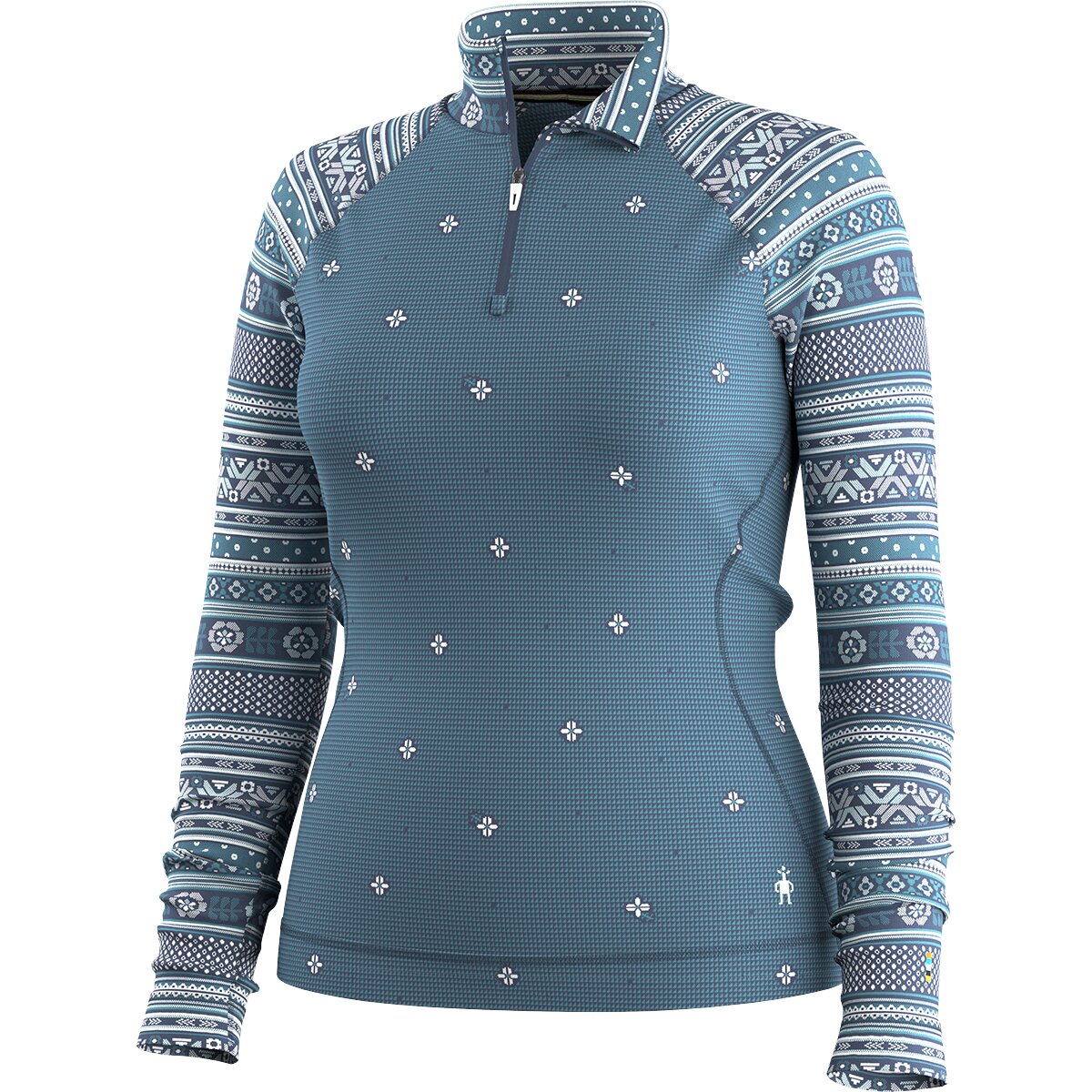 Image of Smartwool Classic Thermal Merino Base Layer 1/4-Zip Top - Women's Nightfall Fair Isle Fun, S