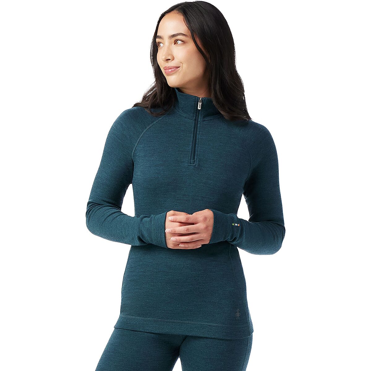 Image of Smartwool Classic Thermal Merino Base Layer 1/4-Zip Top - Women's Twilight Blue Heather, XS