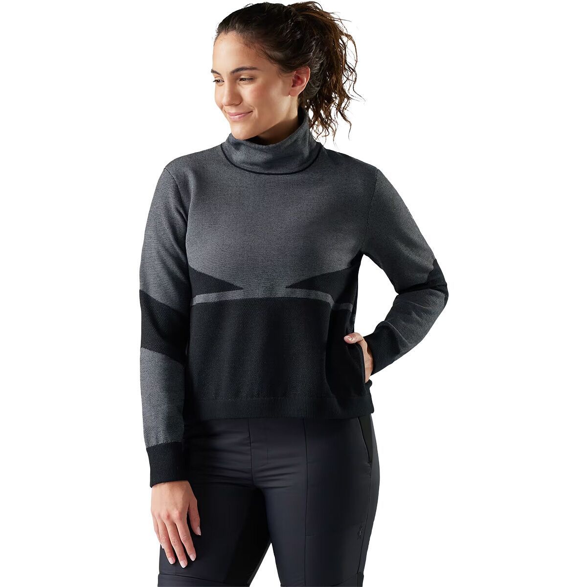 Image of Smartwool Intraknit Alpine Pullover - Women's Black, XL