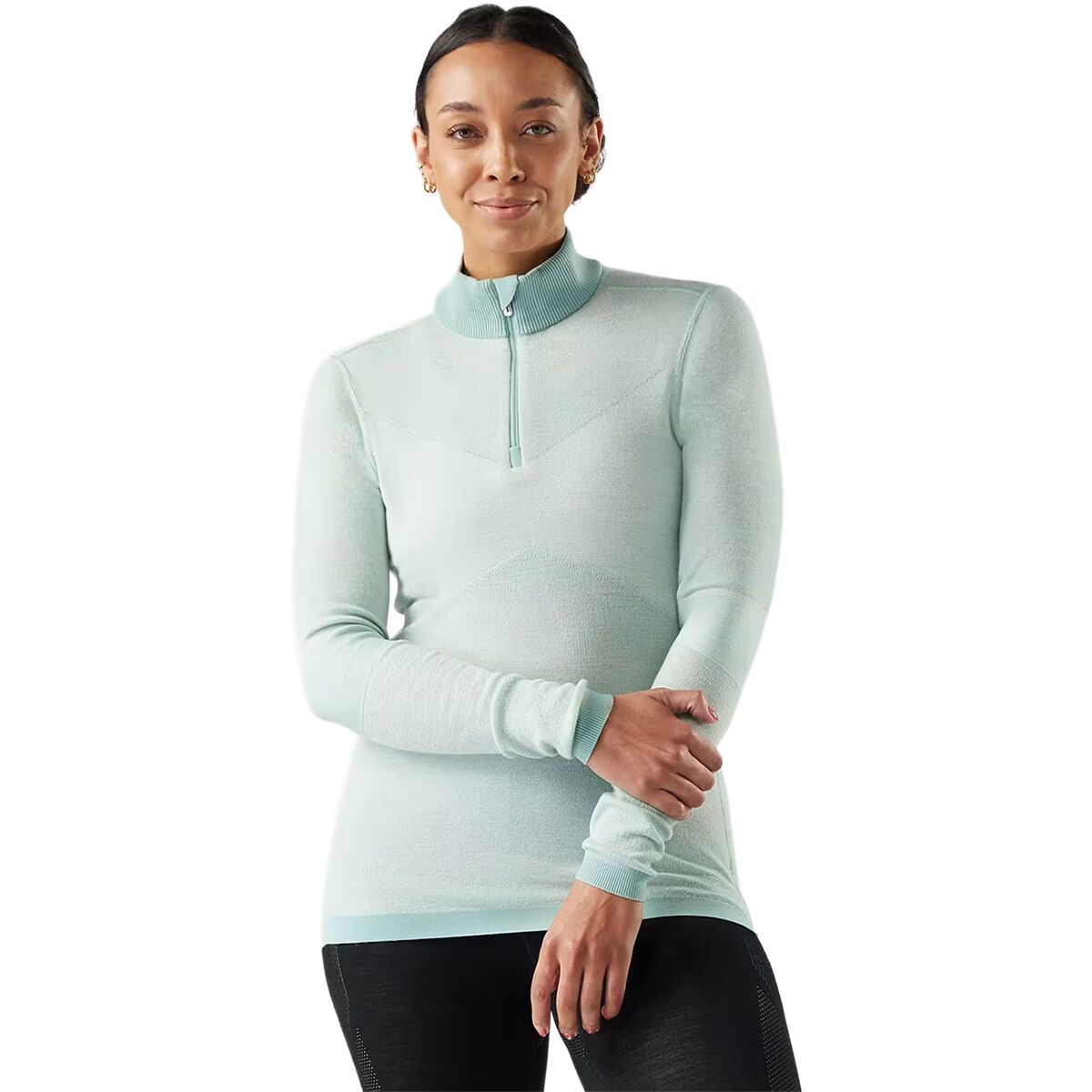 Image of Smartwool Intraknit Thermal Max Merino 1/4-Zip Baselayer - Women's Arctic Green, L