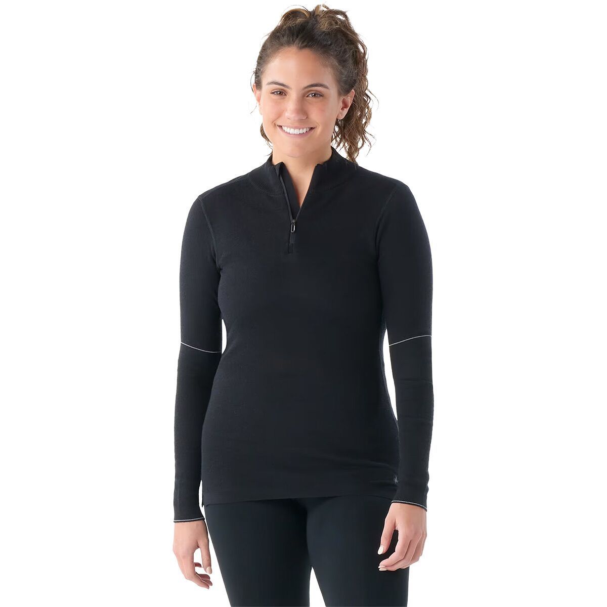 Image of Smartwool Intraknit Thermal Max Merino 1/4-Zip Baselayer - Women's Black, M