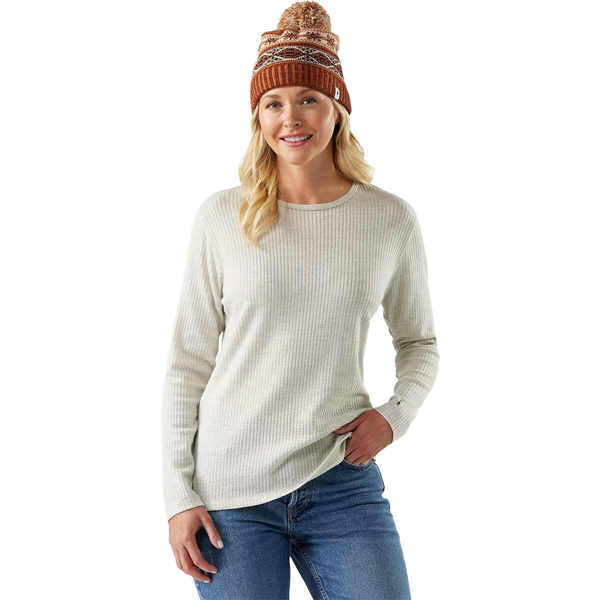 Image of Smartwool Thermal Merino Rib Crew - Women's Ash Heather, XL