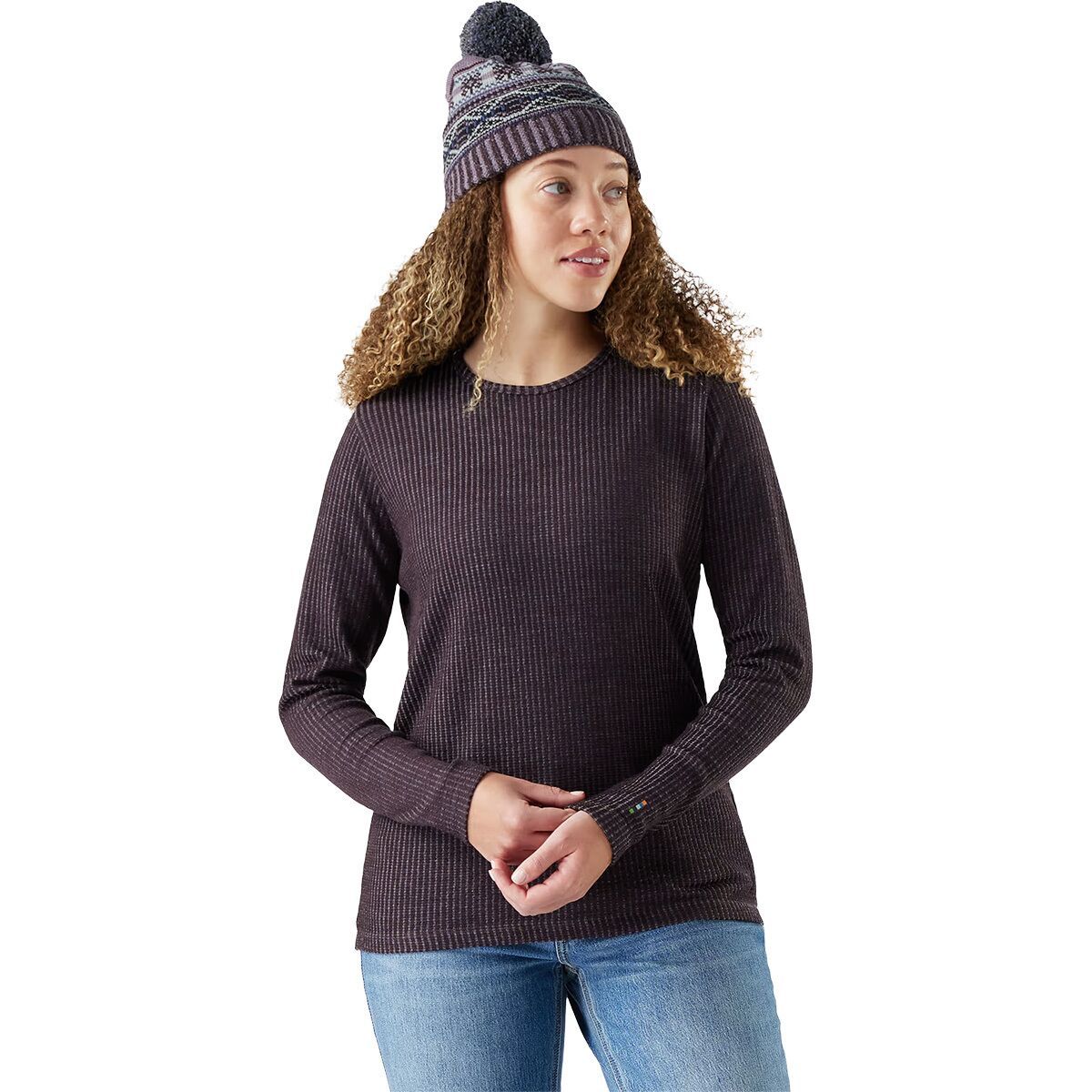 Smartwool Thermal Merino Rib Crew - Women's Mink/Chalk Violet Heather, XS