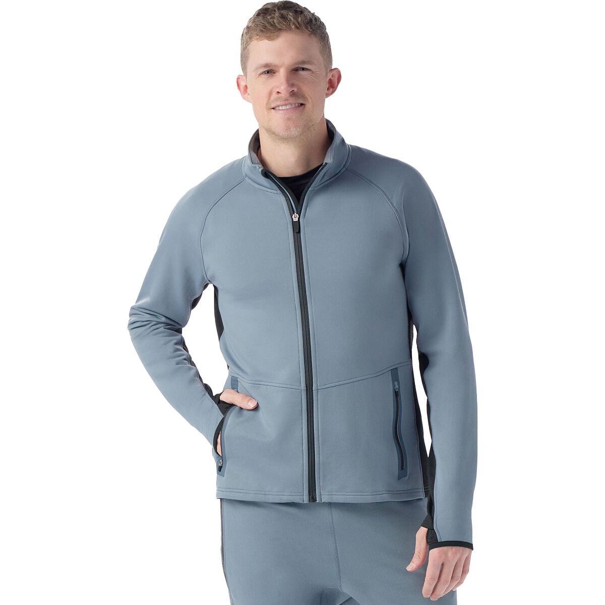 Image of Smartwool Active Fleece Jacket - Men's Pewter Blue, S