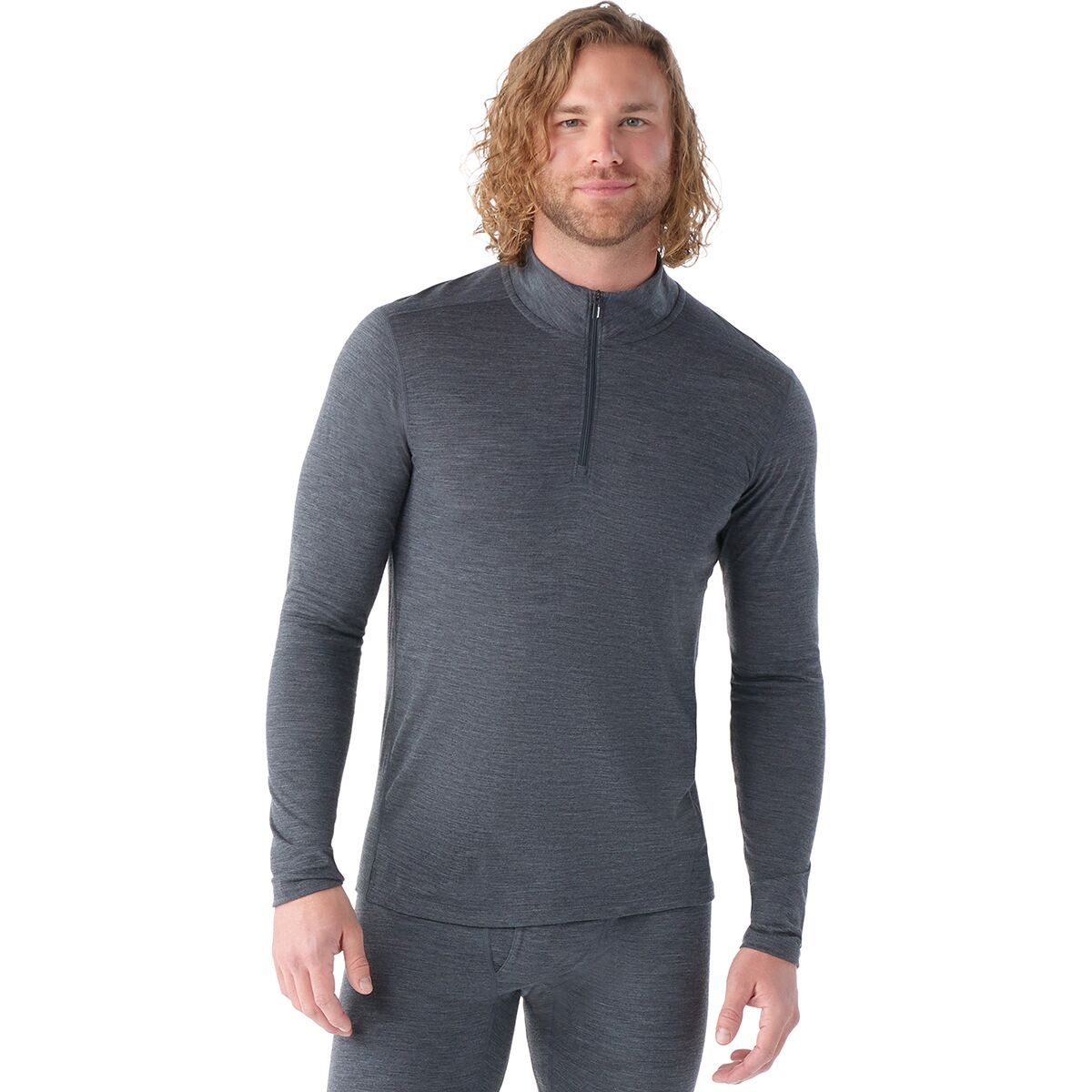 Image of Smartwool Classic All-Season Merino 1/4-Zip Baselayer Top - Men's Iron Heather, XXL