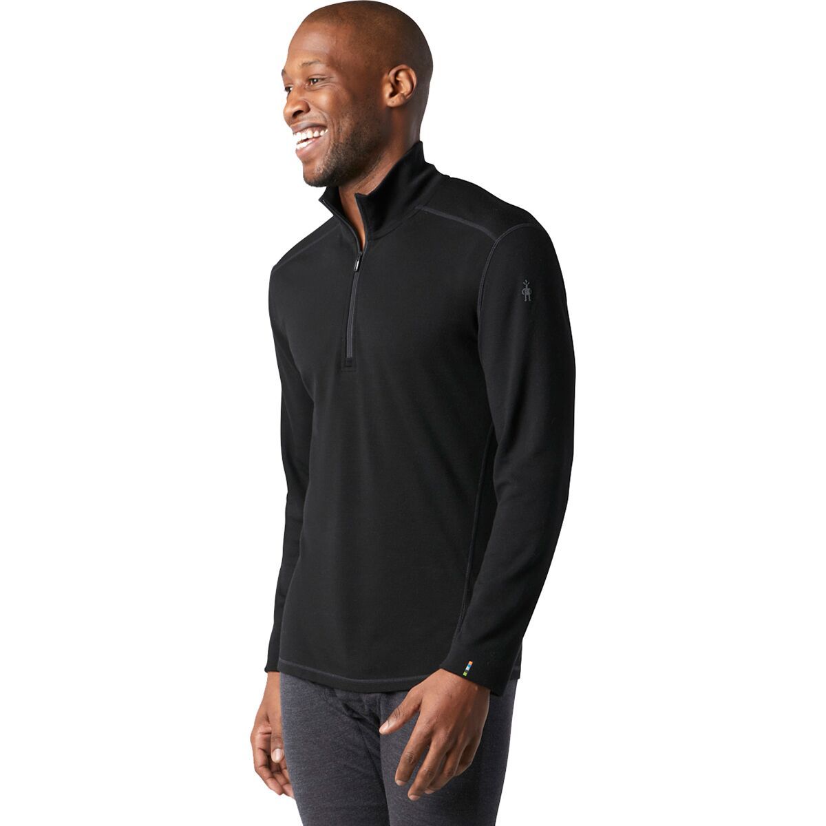 Image of Smartwool Classic Thermal Merino 1/4-Zip Base Layer - Men's Black, L
