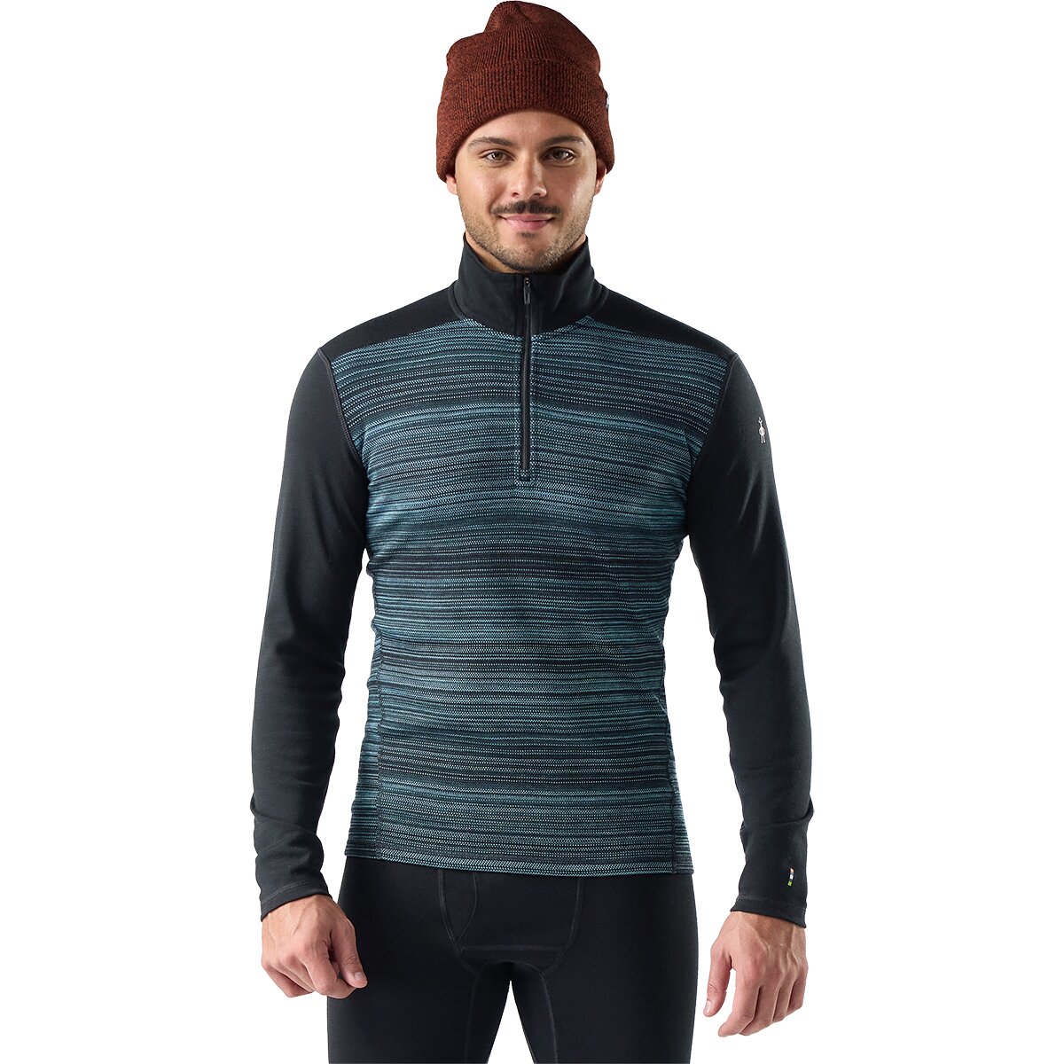 Image of Smartwool Classic Thermal Merino 1/4-Zip Base Layer - Men's Mineral Color Shift, XL