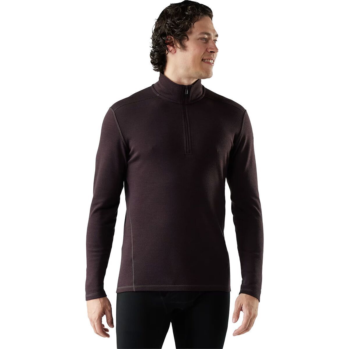 Image of Smartwool Classic Thermal Merino 1/4-Zip Base Layer - Men's Mink Heather, XXL