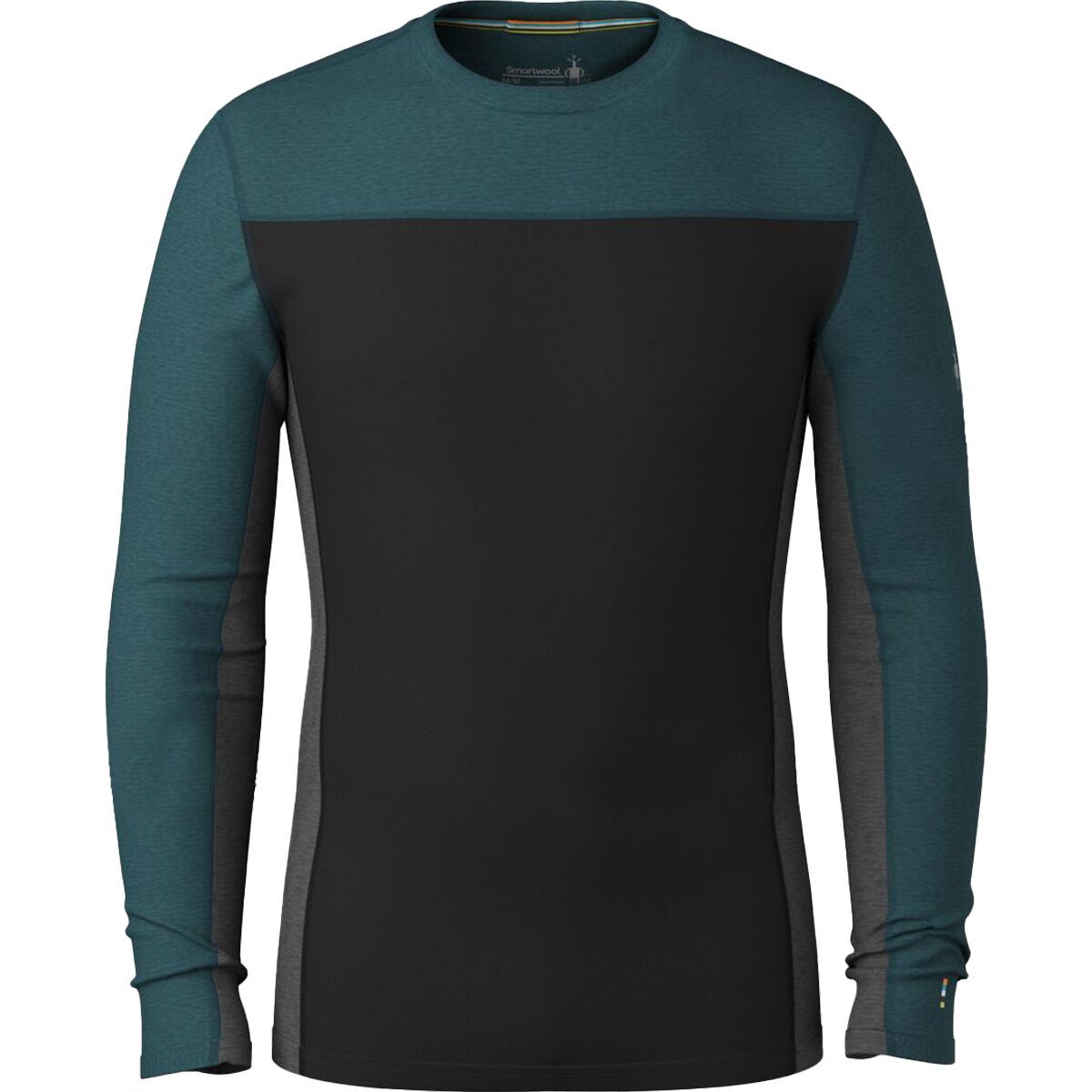 Image of Smartwool Classic Thermal Merino Colorblock Crew Base Layer - Men's Twilight Blue/Black, S