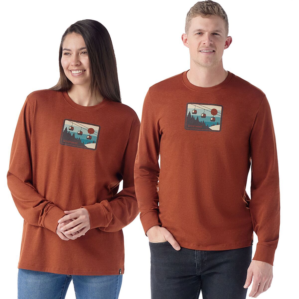 Smartwool Gondola Ride Graphic Long-Sleeve T-Shirt Pecan Brown, M