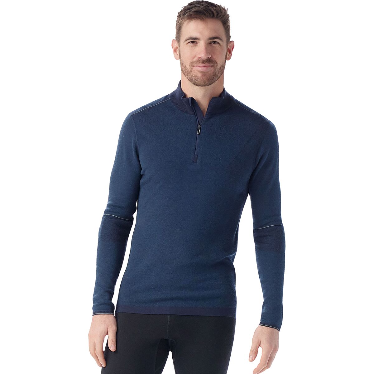 Image of Smartwool Intraknit Thermal Max Merino 1/4-Zip Baselayer Top - Men's Deep Navy, S