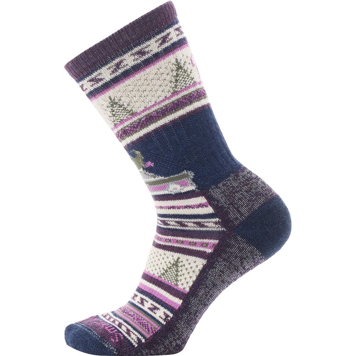 Image of Smartwool Everyday Say It Ain't Snow Crew Sock Purple Iris, XL