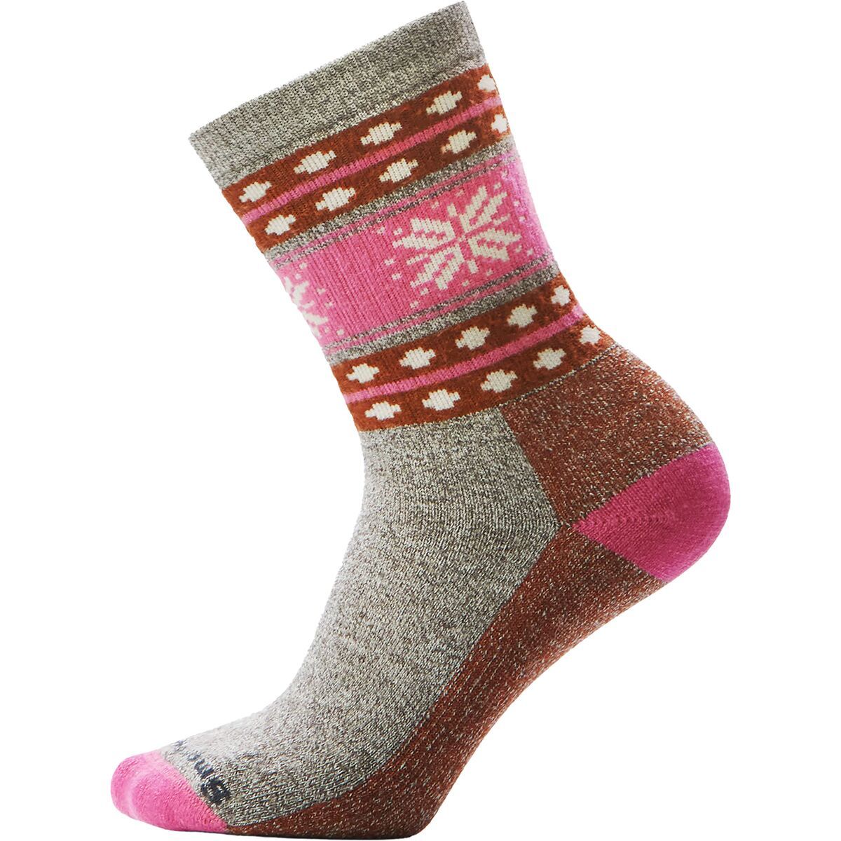 Image of Smartwool Everyday Snowflake Dream Crew Sock Taupe/Natural Marl, L
