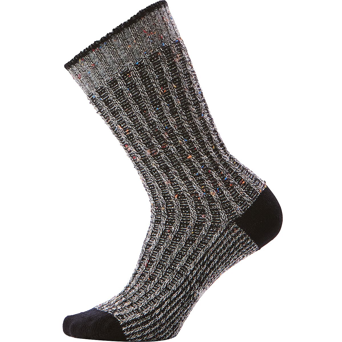 Image of Smartwool Everyday Waffle Press Crew Sock Black/Multi Donegal, L