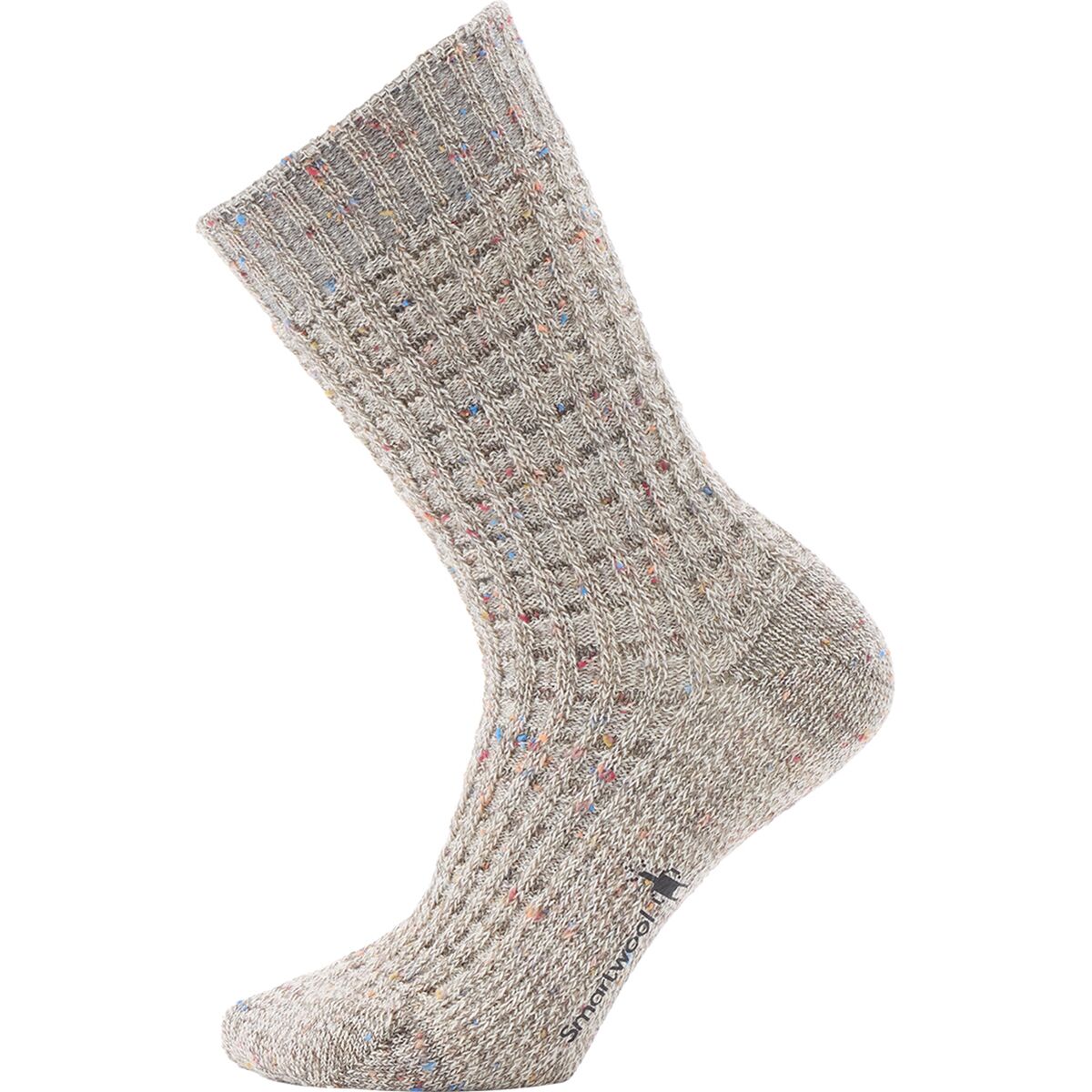 Image of Smartwool Everyday Waffle Press Crew Sock Taupe/Natural Marl, XL