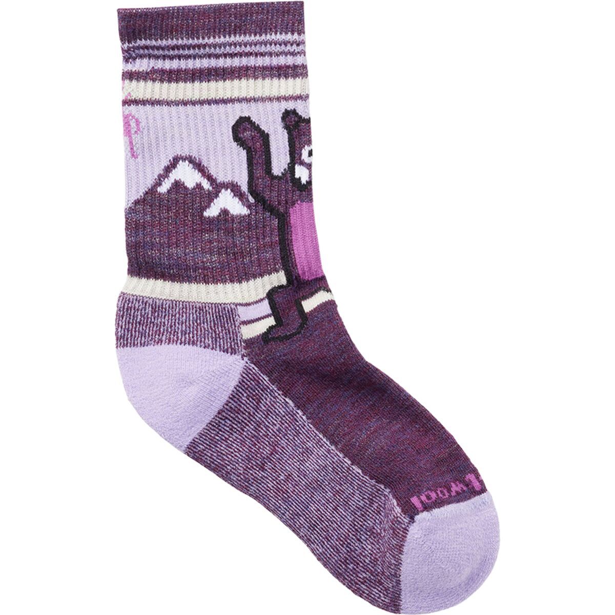 Image of Smartwool Hike Light Cushion Hiking Bear Crew Sock - Kids' Purple Iris, S