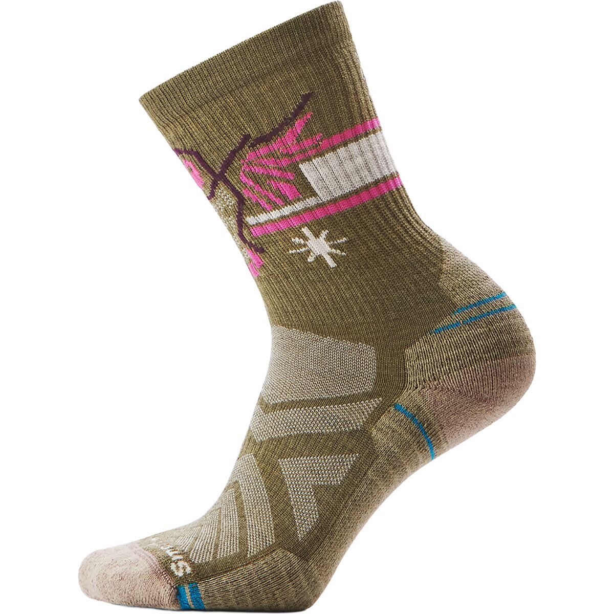 Image of Smartwool Hike Light Cushion Hoo Who Crew Sock - Women's Winter Moss, L