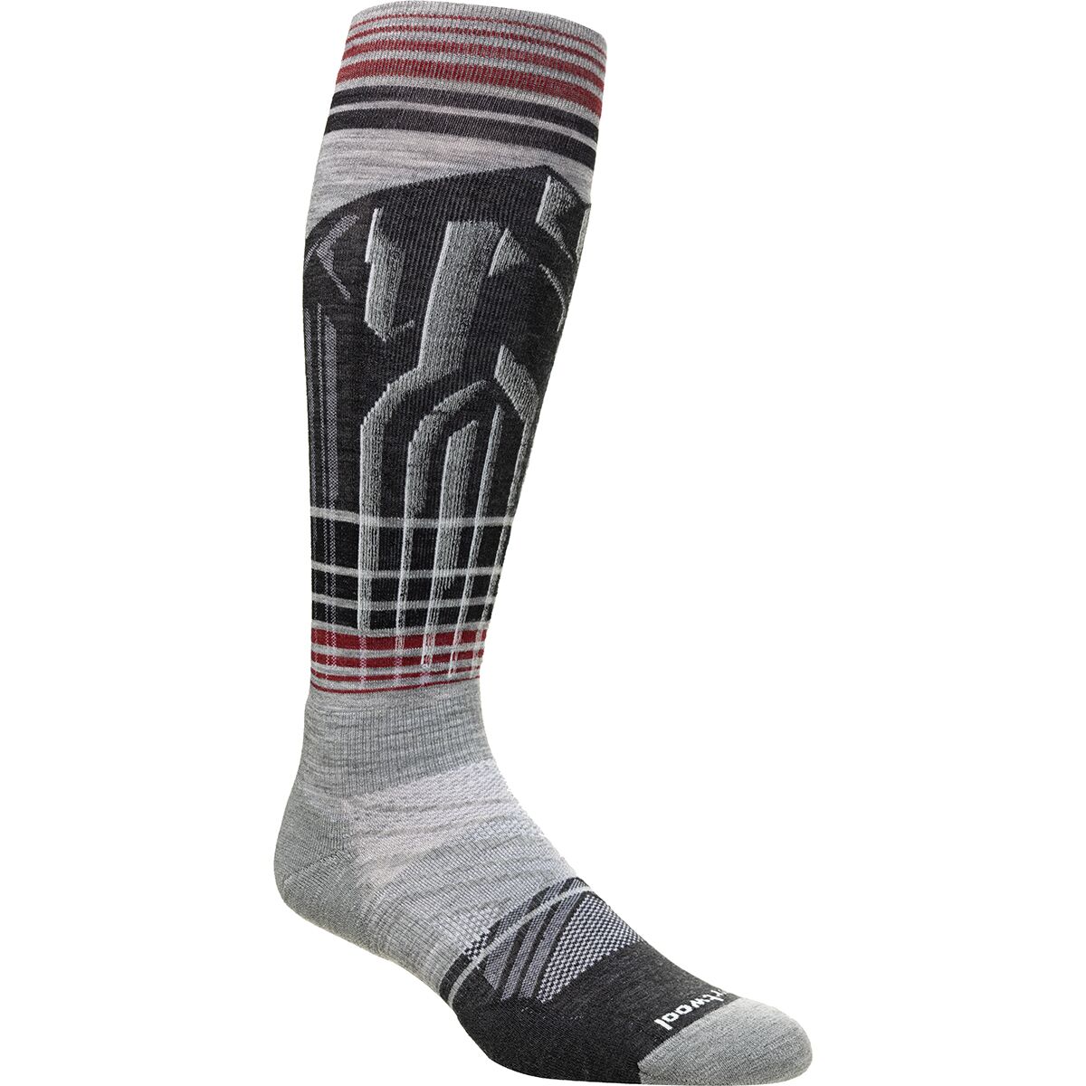 Image of Smartwool Ski Targeted Cushion Summit Shot OTC Sock Light Gray, M