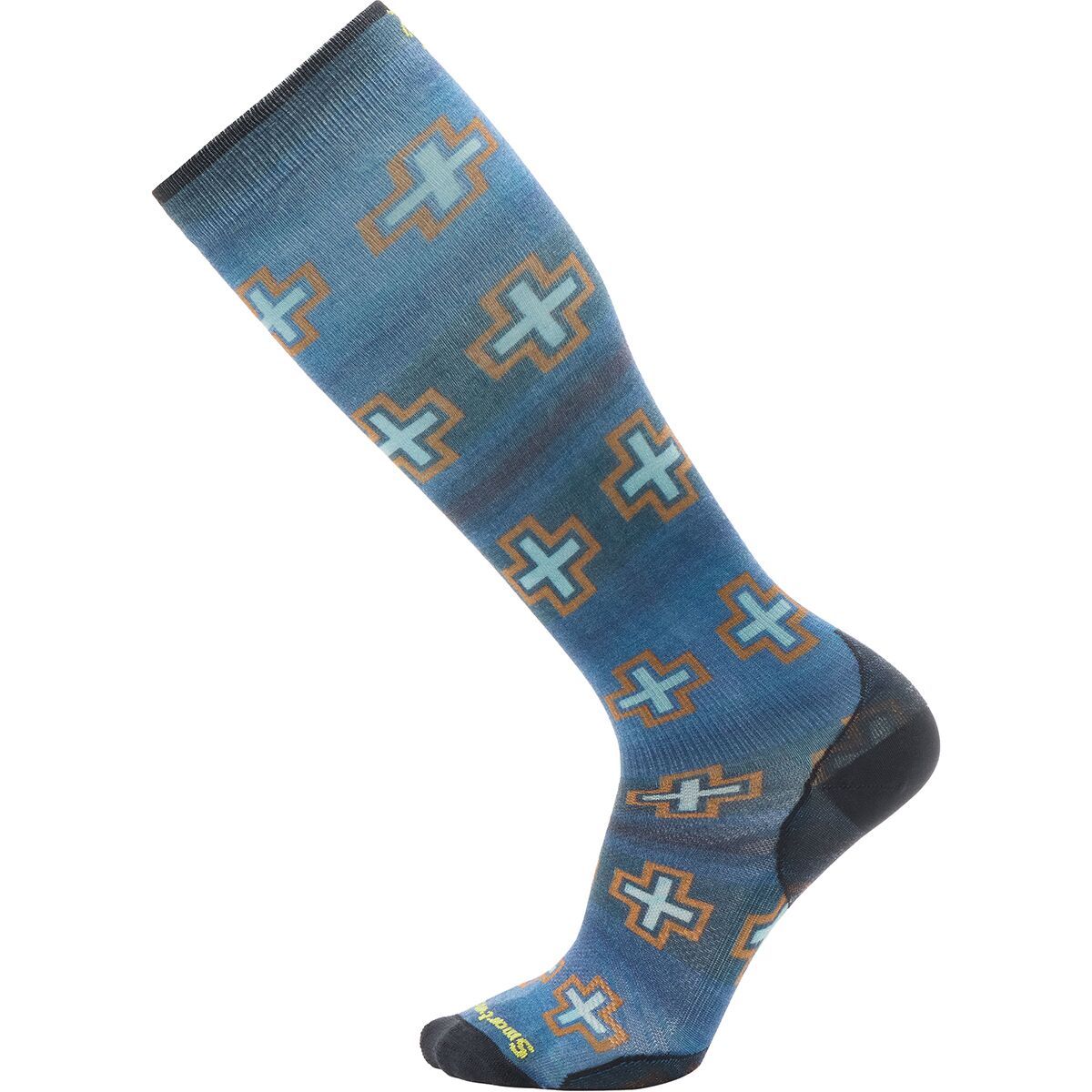 Smartwool Ski Zero Cushion Paths Crossed Print OTC Sock Deep Navy, M