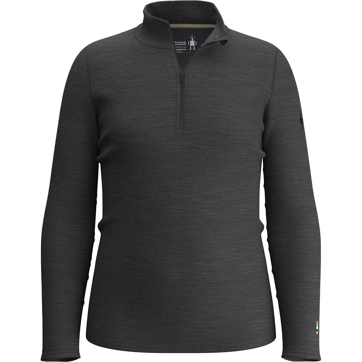 Image of Smartwool Classic Thermal Merino 1/4-Zip Baselayer Top - Kids' Charcoal Heather, S