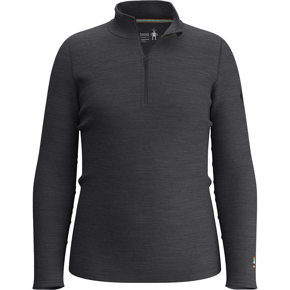 Image of Smartwool Classic Thermal Merino 1/4-Zip Baselayer Top - Kids' Charcoal Heather, XL