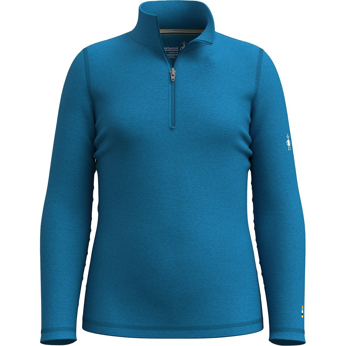 Image of Smartwool Classic Thermal Merino 1/4-Zip Baselayer Top - Kids' Nival Blue Heather, XS