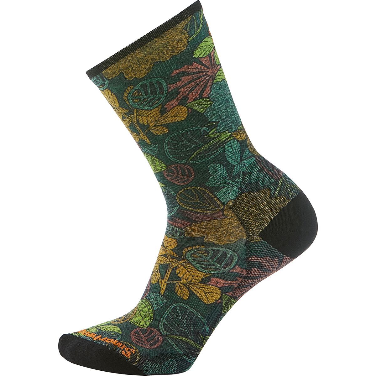 Image of Smartwool Bike Zero Cushion Aloha Forest Print Crew Sock - Men's Twilight Blue, M