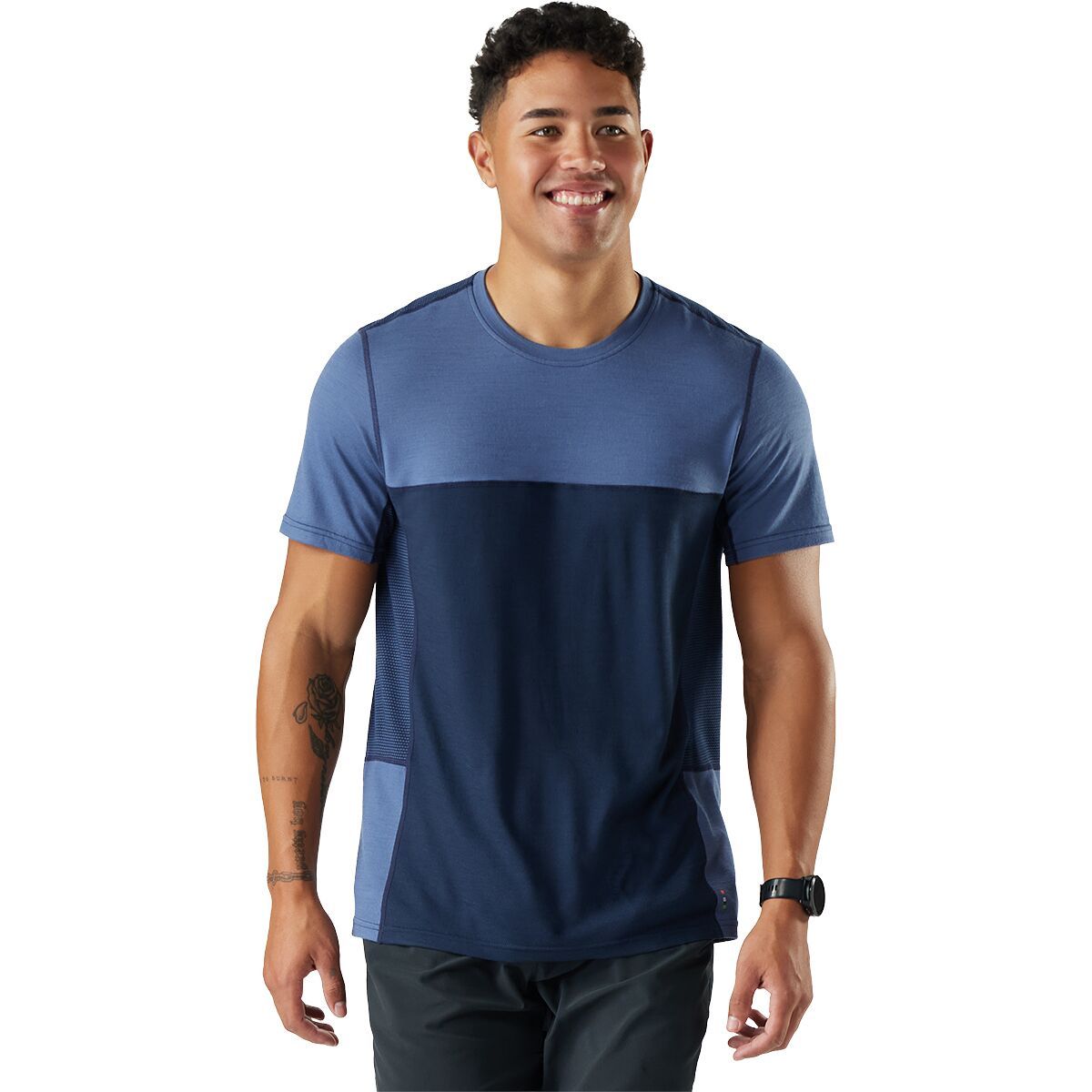 Image of Smartwool Mountain Bike Short-Sleeve Jersey - Men's Nightfall Blue-Deep Navy, XL