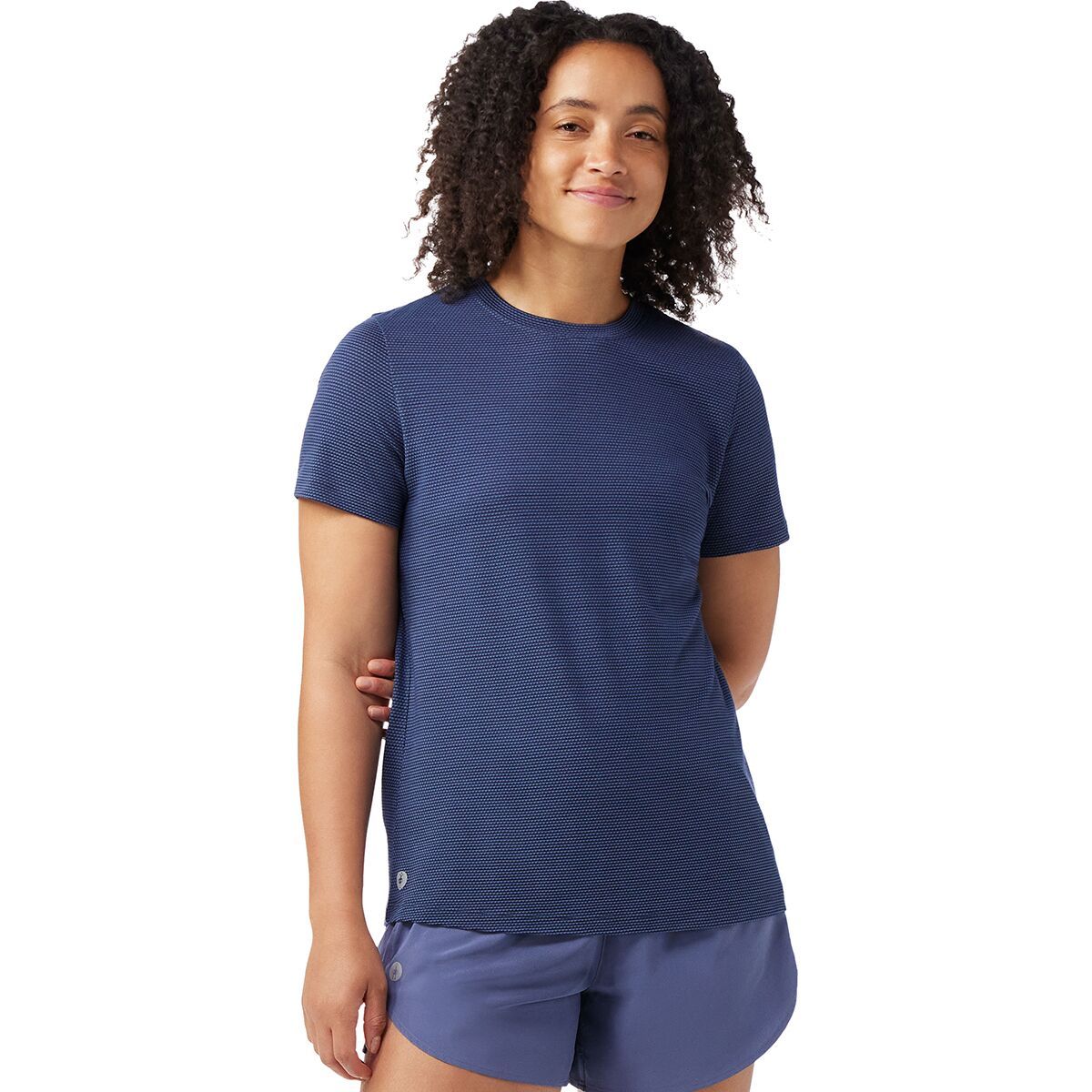 Image of Smartwool Active Mesh Shirt - Women's Nightfall Blue/Deep Navy, XS