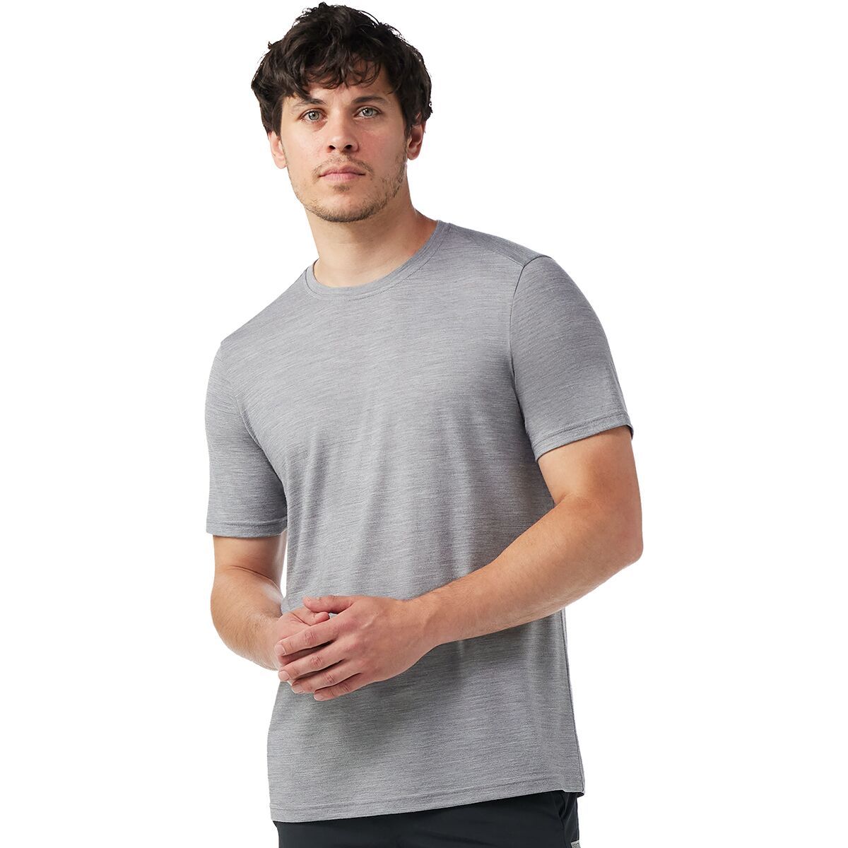 Image of Smartwool Active Short-Sleeve Top - Men's Light Gray Heather, L