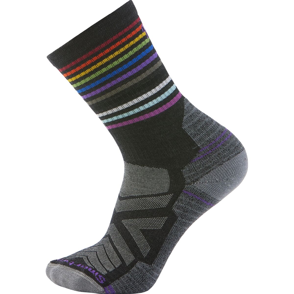 Image of Smartwool Hike Light Cushion Pride Crew Sock - Men's Charcoal, L
