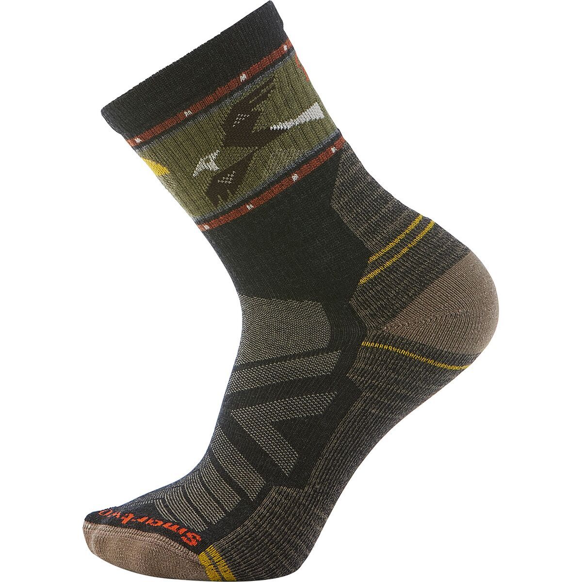 Smartwool Hike Light Cushion Soaring Print Mid Crew Sock - Men's Charcoal, M