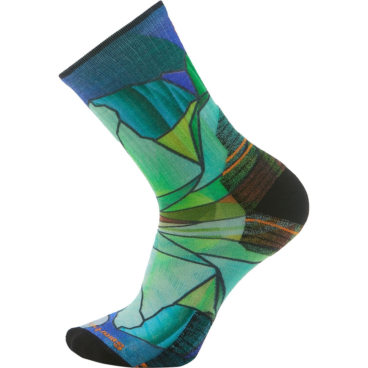 Image of Smartwool Targeted Cushion Mirror Mountain Print Crew Sock - Men's Capri, M