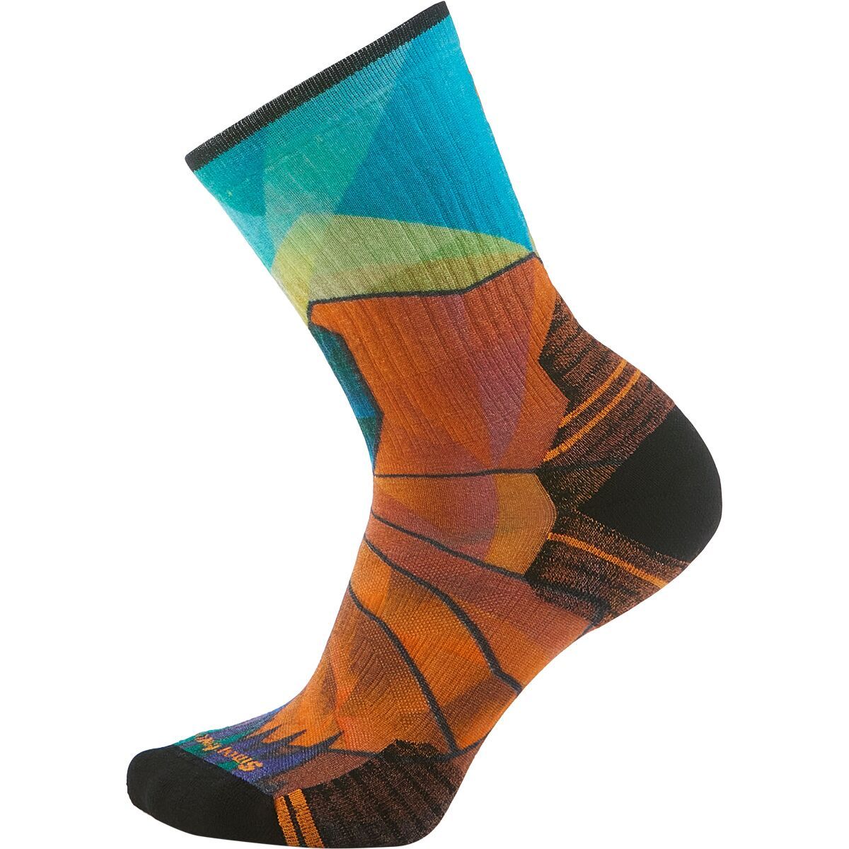 Image of Smartwool Targeted Cushion Mountain Prism Print Crew Sock - Women's Orange Rust, S