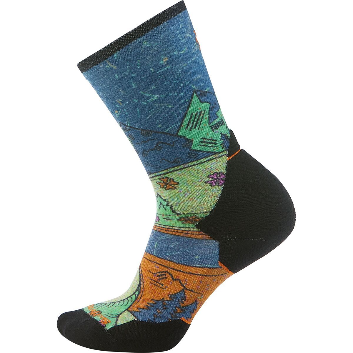 Image of Smartwool Trail Run Targeted Cushion Mountain Crew Sock - Women's Twilight Blue, L