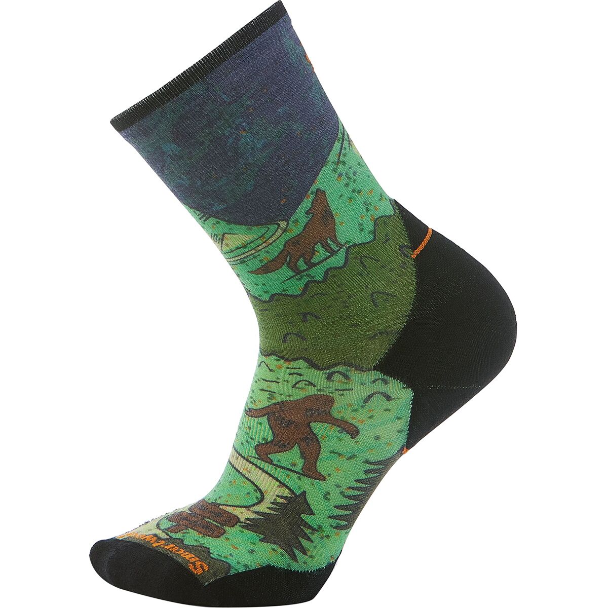 Image of Smartwool Trail Run Targeted Cushion Neature Print Crew Sock - Men's Twilight Blue, XL