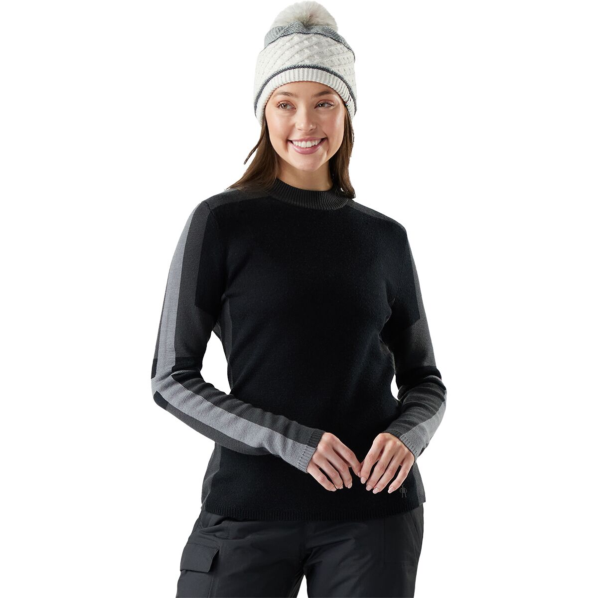 Image of Smartwool Alpine Crew Top - Women's Black, L