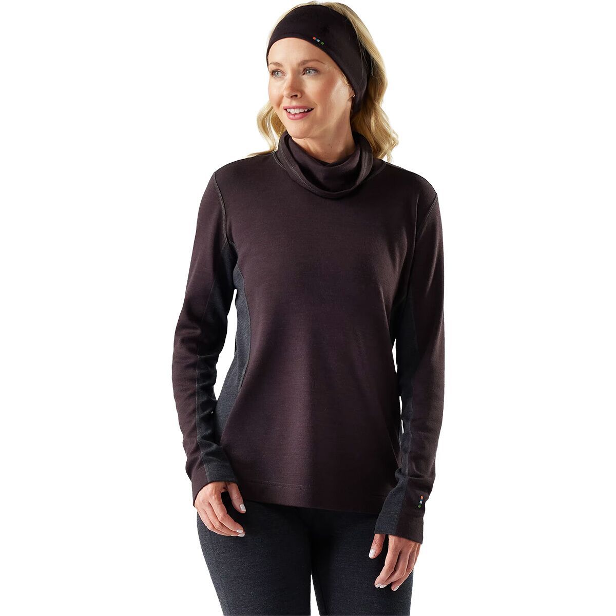 Image of Smartwool Classic Thermal Merino Mock Neck - Women's Mink Heather, L