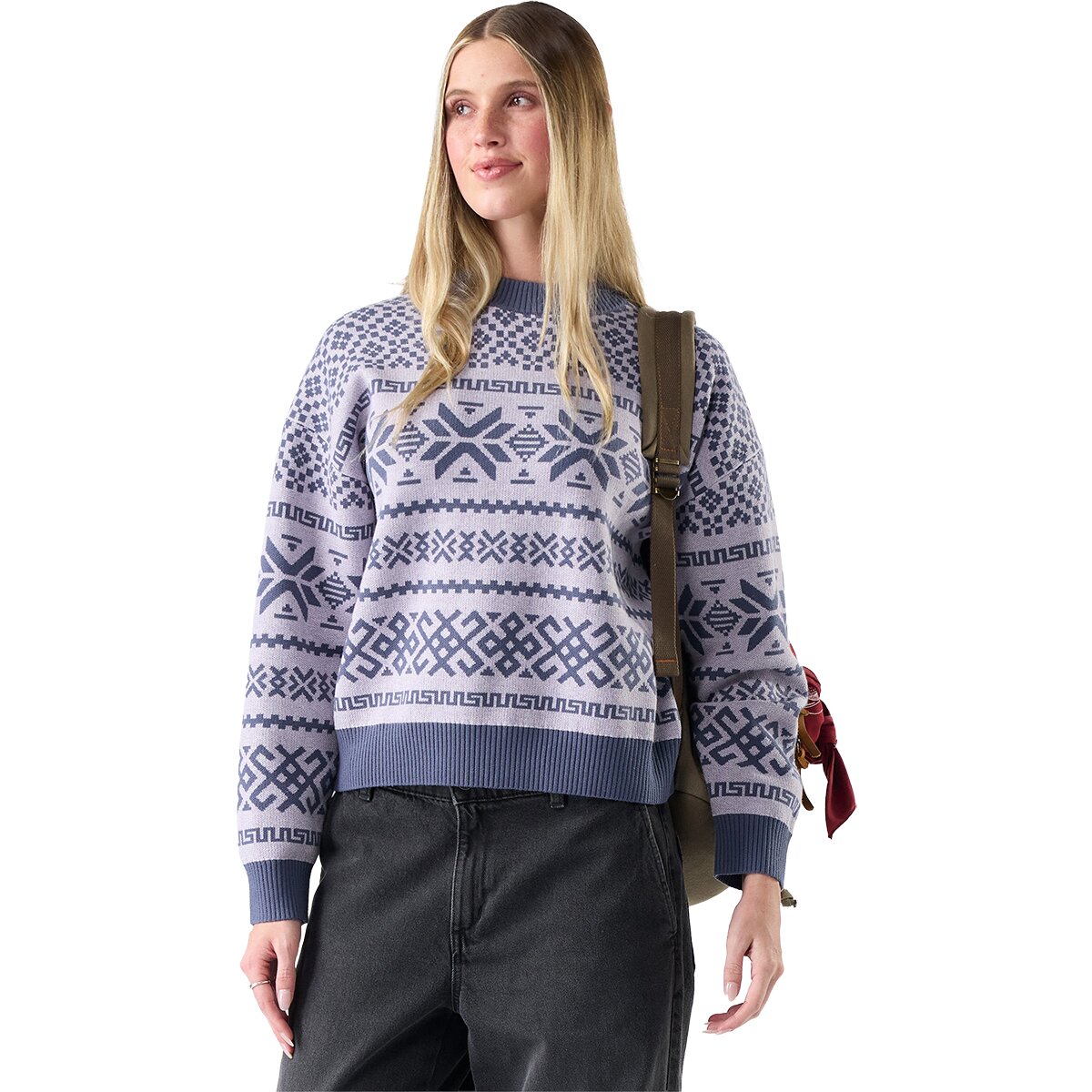 Image of Smartwool Edgewood Heritage Crew Sweater - Women's Icy Lavender Heather, S