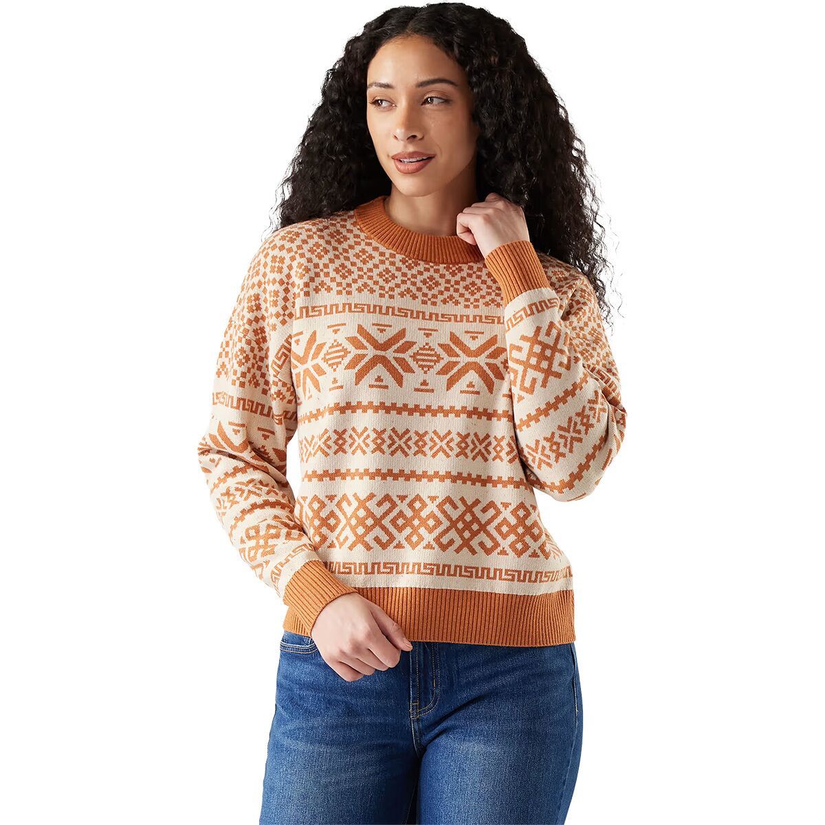Image of Smartwool Edgewood Heritage Crew Sweater - Women's Terracotta, XS