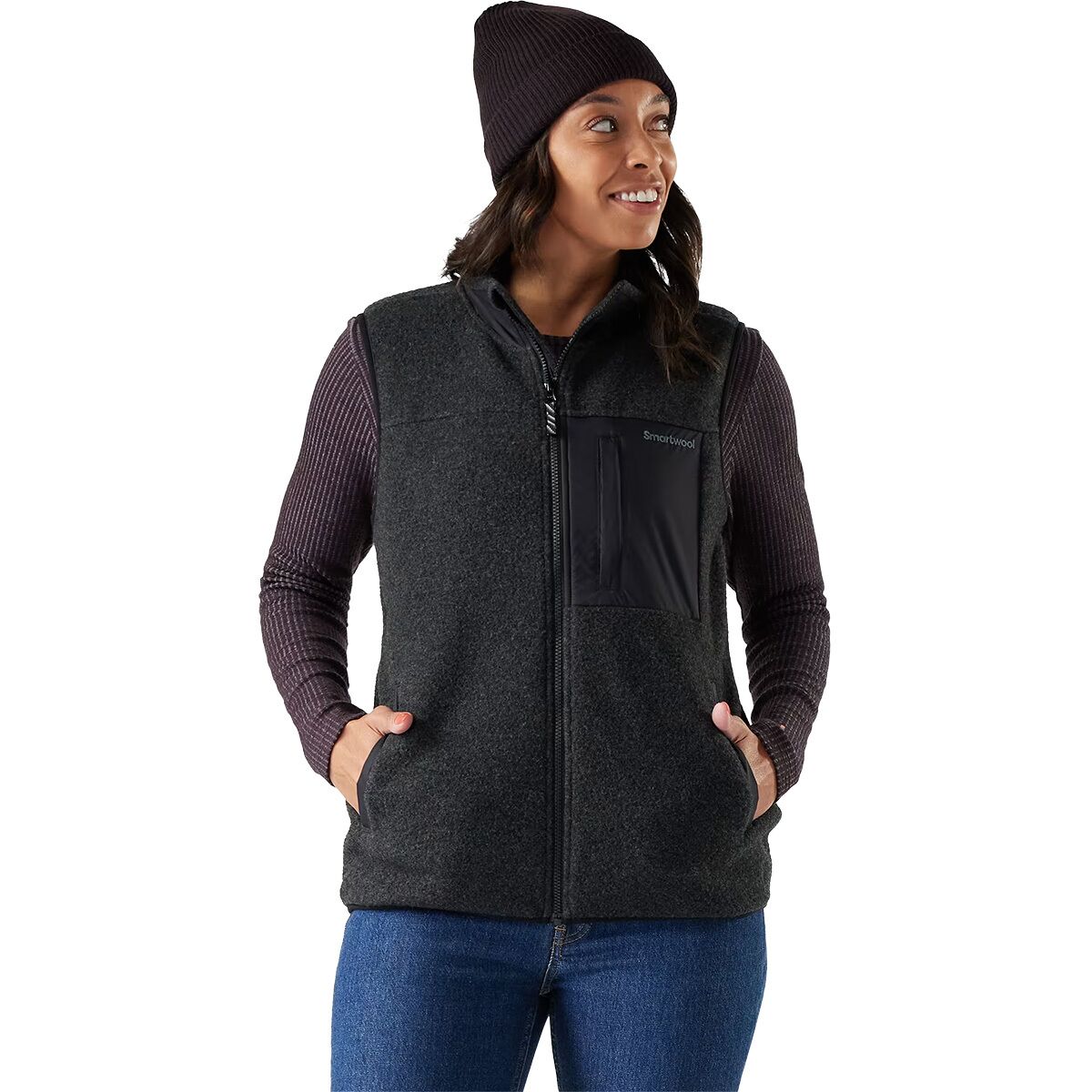 Image of Smartwool Second Cut Fleece Vest - Women's Charcoal, S