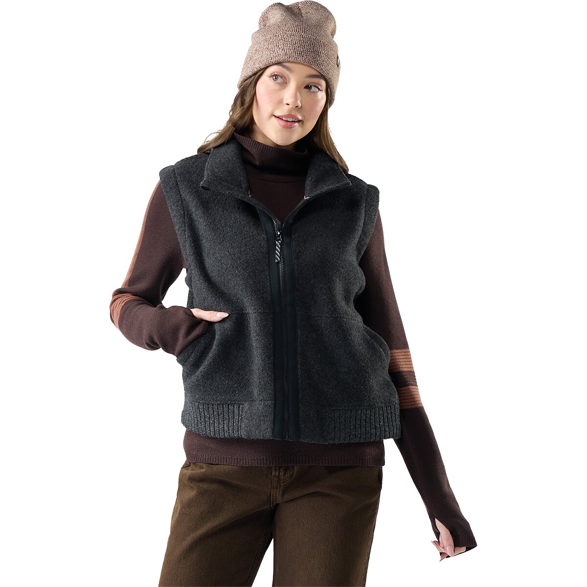 Image of Smartwool Second Cut Fleece Vest - Women's Charcoal 2, XS