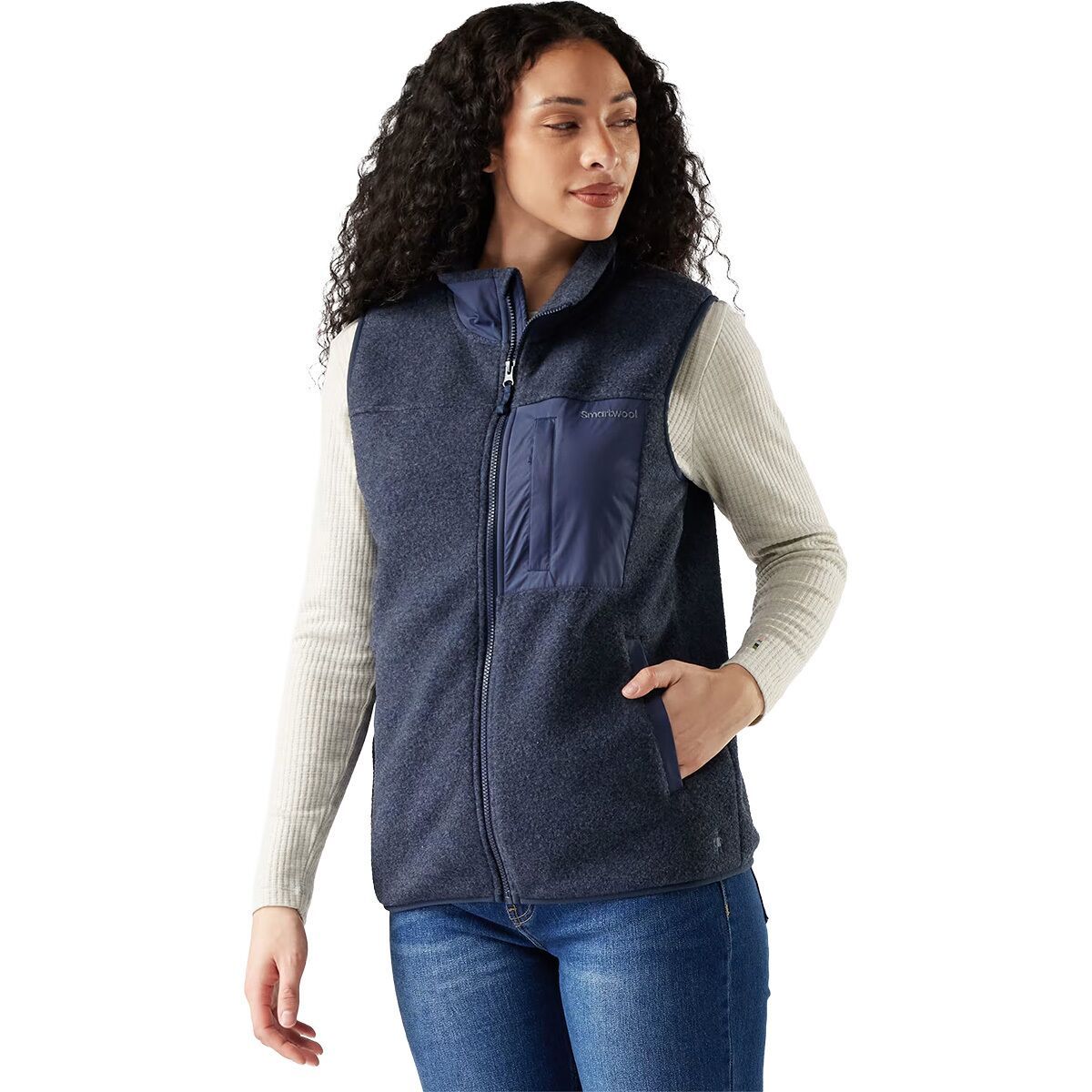 Image of Smartwool Second Cut Fleece Vest - Women's Deep Navy, M