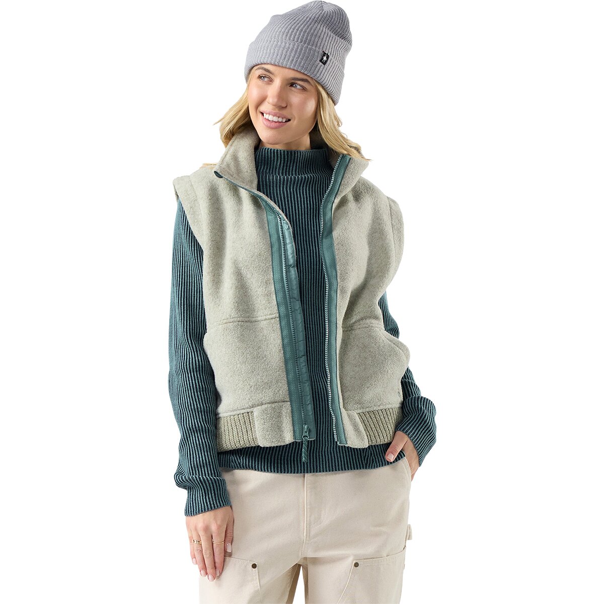 Image of Smartwool Second Cut Fleece Vest - Women's Green Tea, XL