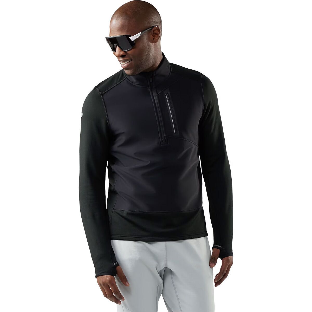 Image of Smartwool Active Fleece Wind 1/2-Zip Jacket - Men's Black, XL