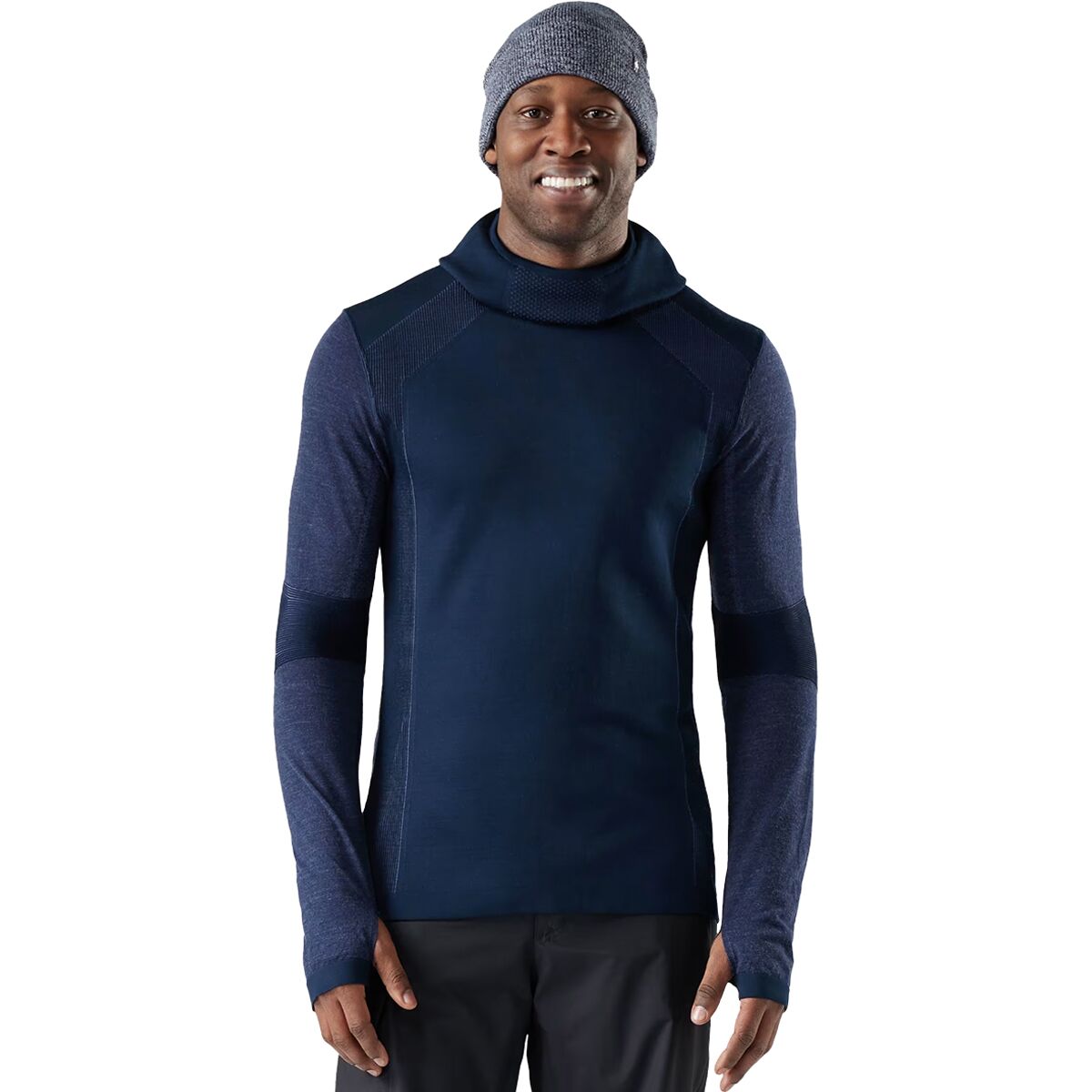 Image of Smartwool Intraknit Thermal Merino Base Layer Hoodie - Men's Deep Navy/Nightfall Blue, M
