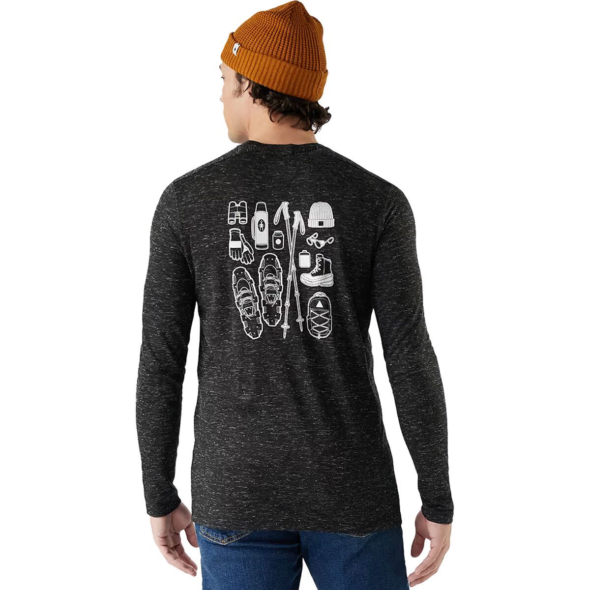 Smartwool Merino Hemp Blend Gear Up LS Graphic T-Shirt - Men's Black Heather, XL