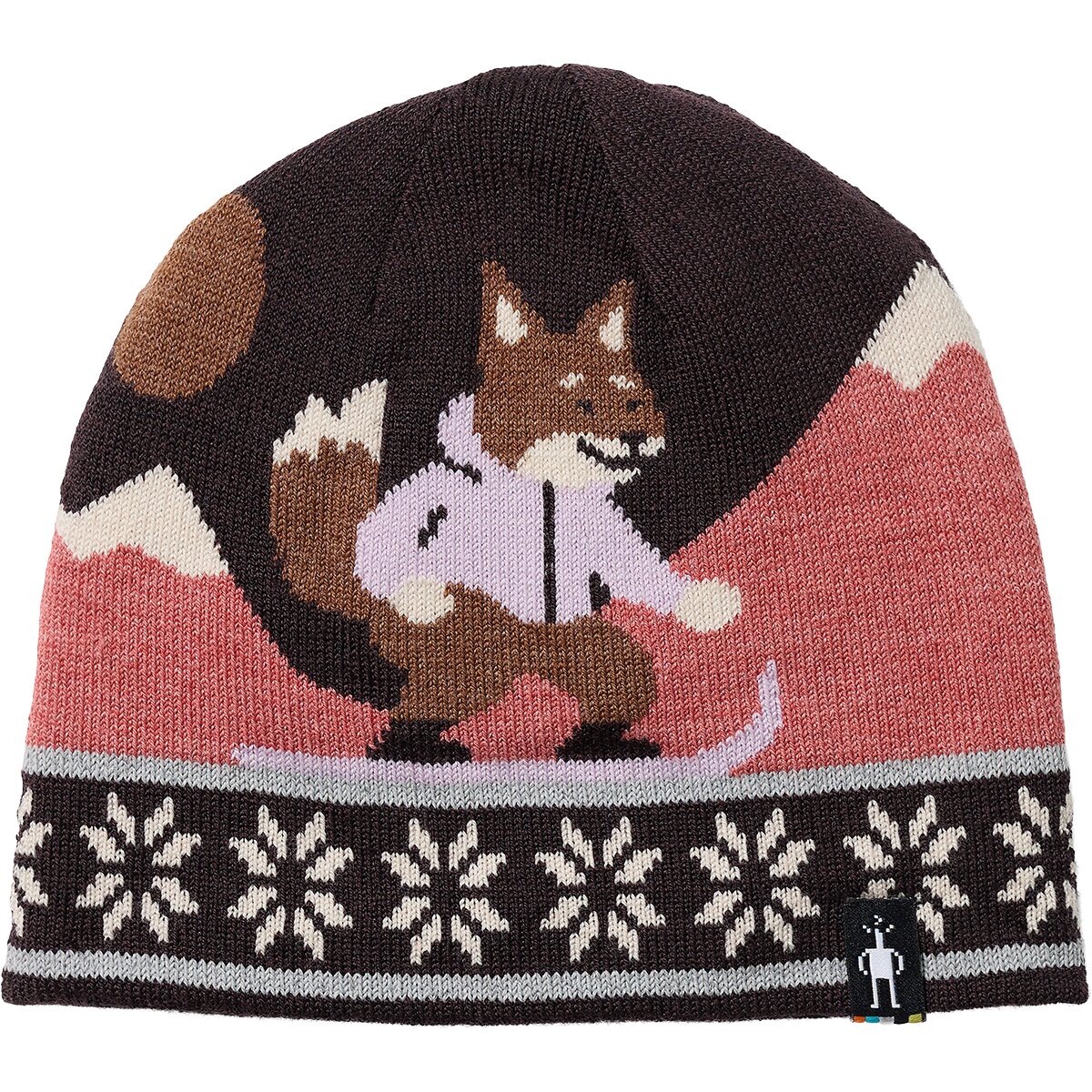 Image of Smartwool Reversible Art Beanie - Kids' Mocha Heather, L/XL