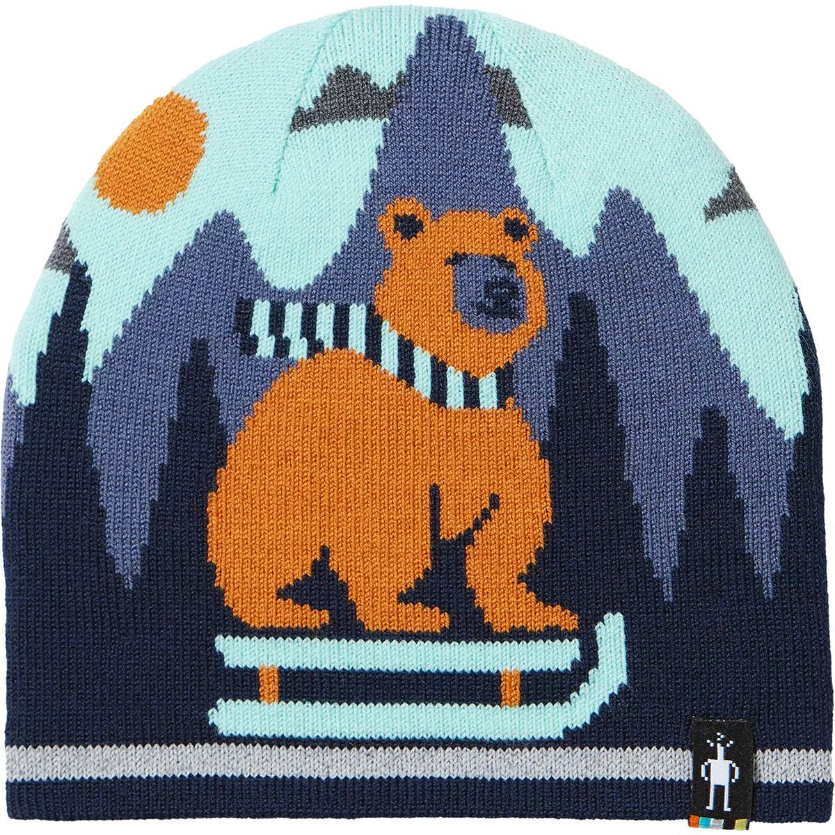 Image of Smartwool Reversible Art Beanie - Kids' Pacific Blue, L/XL